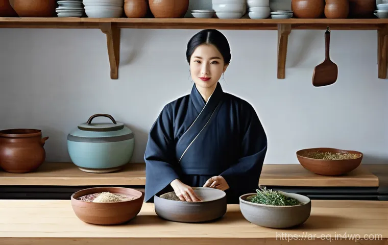 발효식품 만들기 전통 기법과 레시피 - **Prompt 2: The Inner Glow of Fermented Food Benefits** "A serene and elegant portrait of an adu...
